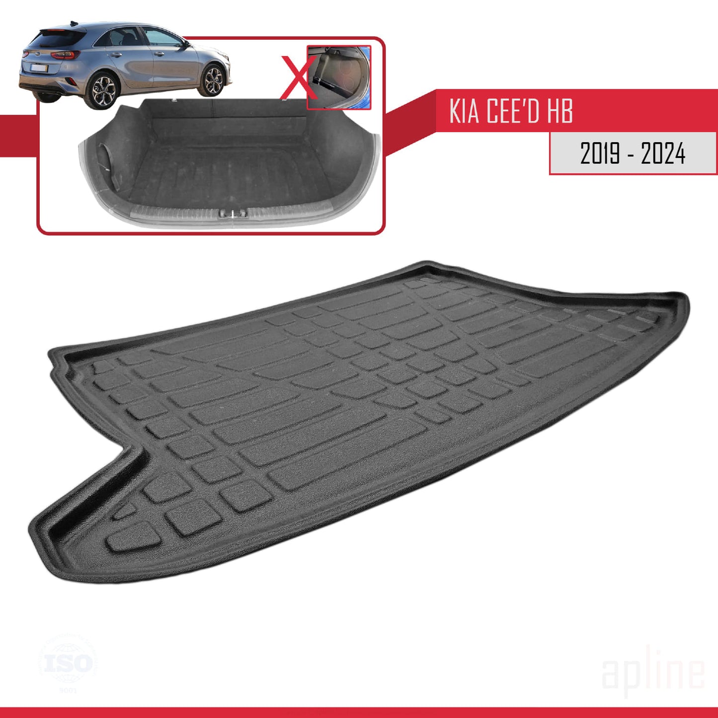 Tapis de Coffre pour Kia Ceed Hayon 2019-2022 NOIR