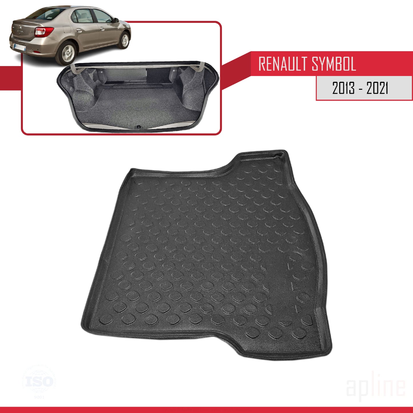 Tapis de Coffre pour Renault Symbol 2013-2021 NOIR