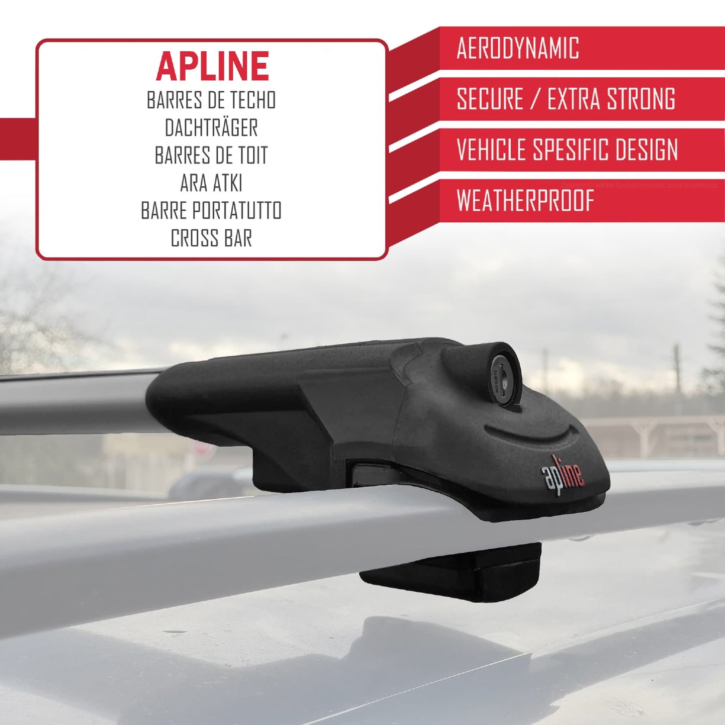 Compatible avec Nissan Pathfinder 2022-2024 ACE-1 Barres de Toit Railing Porte-Bagages de Voiture Gris Aluminium 2 Barres