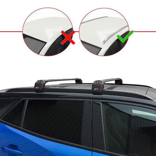 Compatible avec Peugeot 2008 II (P24) 2020-2026 ACE-2 modèle Barres de Toit Railing Porte-Bagages de Voiture Noir Aluminium Barres