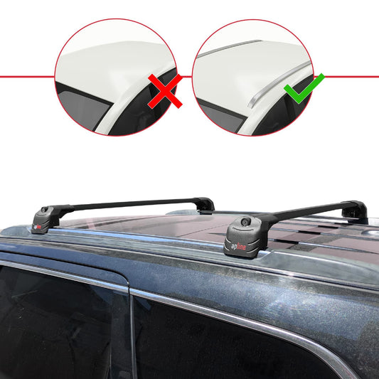 Compatible avec Jeep Grand Cherokee 4 (WK2) 2011-2020 ACE-2 modèle Barres de Toit Railing Porte-Bagages de Voiture Noir Aluminium Barres