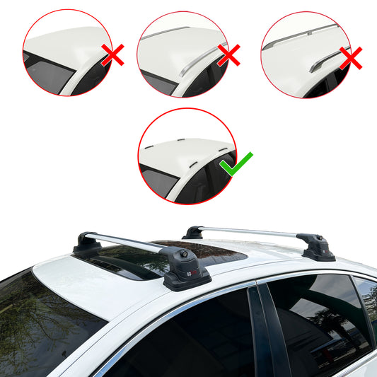 Compatible avec BMW Série 5 (F10) 2010-2017 ACE-3 Barres de Toit Railing Porte-Bagages de Voiture Gris Aluminium 2 Barres