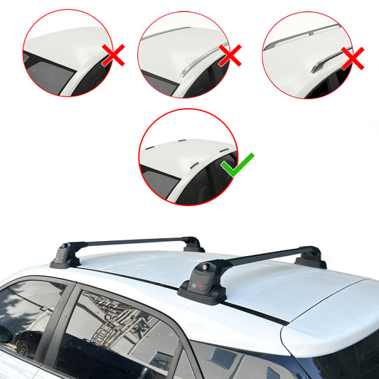 Compatible avec Hyundai i20 (GB) 2014-2019 ACE-3 Barres de Toit Railing Porte-Bagages de Voiture Noir Aluminium 2 Barres
