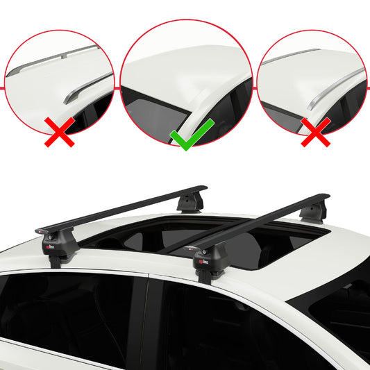 Compatible avec Mazda 6 III (GJ) 2013-2017 ACE-4 Barres de Toit Railing Porte-Bagages de Voiture Noir Aluminium 2 Barres