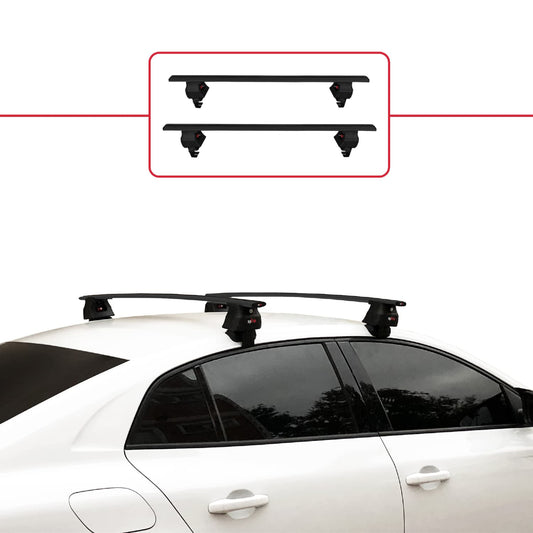 Compatible avec Renault Megane 4 (BFB) Pre-Facelift 2016-2020 ACE-4 Barres de Toit Railing Porte-Bagages de Voiture Noir Aluminium 2 Barres
