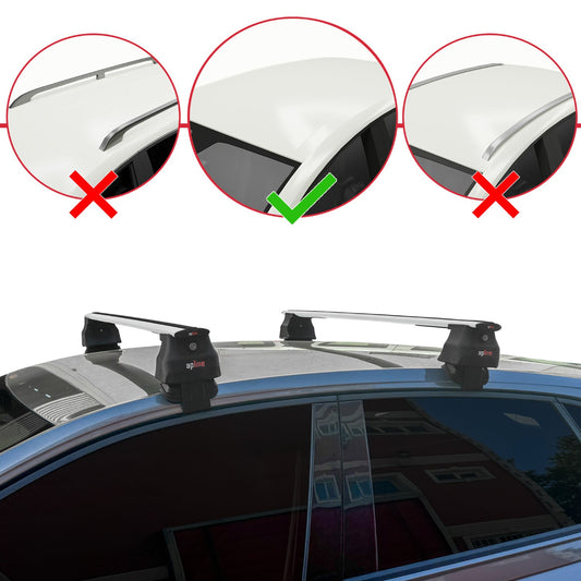 Compatible avec Volkswagen Polo 6 (AE1) Post-Facelift 2021-2025 ACE-4 Barres de Toit Railing Porte-Bagages de Voiture Gris Aluminium 2 Barres