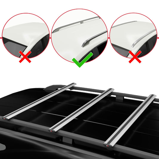 Compatible avec Suzuki XL-7 1998-2006 BASIC Model Barres de Toit Railing Porte-Bagages de Voiture Gris Aluminium 3 Barres