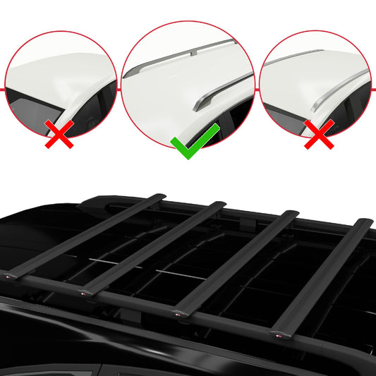 Compatible avec Opel Combo E Life 2019-2022 BASIC Model Barres de Toit Railing Porte-Bagages de Voiture Noir Aluminium 4 Barres