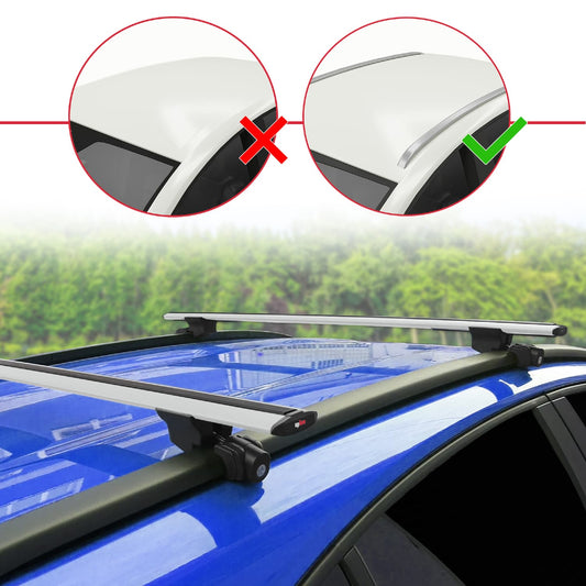 Compatible avec Volkswagen Passat B8 (3G) Alltrack 2016-2023 HOOK Model Barres de Toit Railing Porte-Bagages de Voiture Gris Aluminium 2 Barres