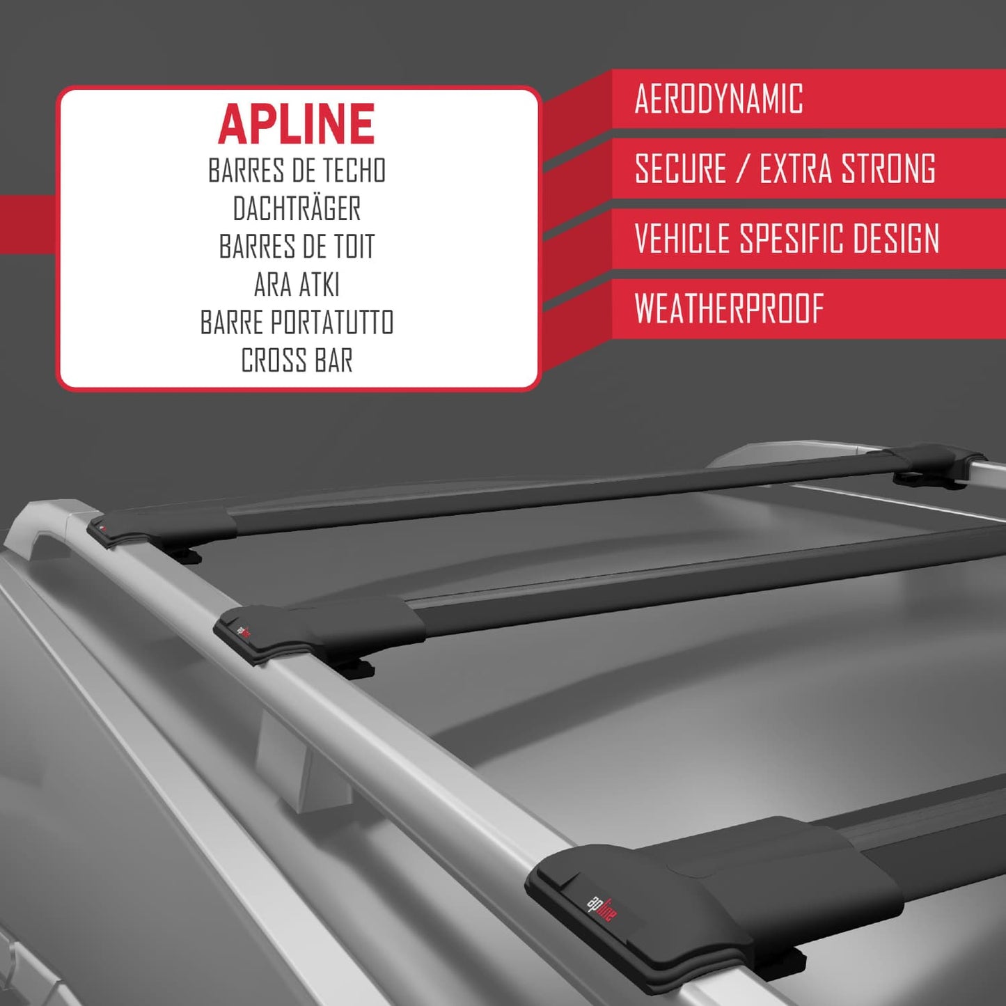 Compatible avec Kia Stonic 2017-2025 FLY Model Barres de Toit Railing Porte-Bagages de Voiture Noir Aluminium 3 Barres