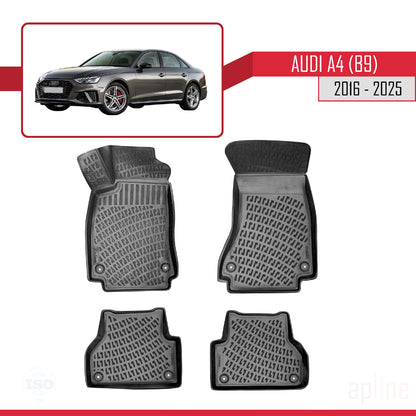 Compatible avec A4 (B9) 2016-2025 4D Tapis de Voiture Noir