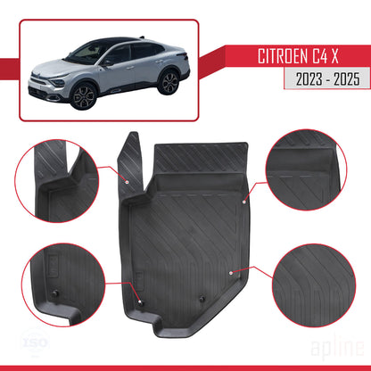 Compatible avec Citroen C4X (Elektrik) 2023-2025 4D Tapis de Voiture Noir