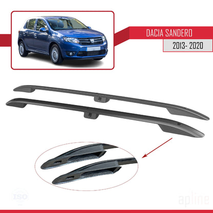 Compatible avec Dacia Sandero 2 (B52) 2013-2020 (Empattement Court L1/H1) Rails de Toit Porte-bagages sur le Toit (Modèle Adhésif) Noir
