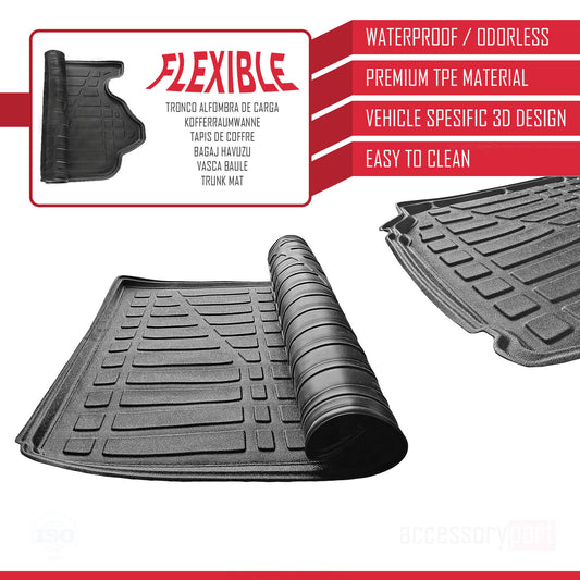 Tapis de Coffre pour A6 (C7) 2011-2023 Flexible NOIR