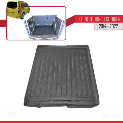 Compatible with Ford Tourneo Courier 2014-2022 Flexible Trunk Mats Cargo Liner Black