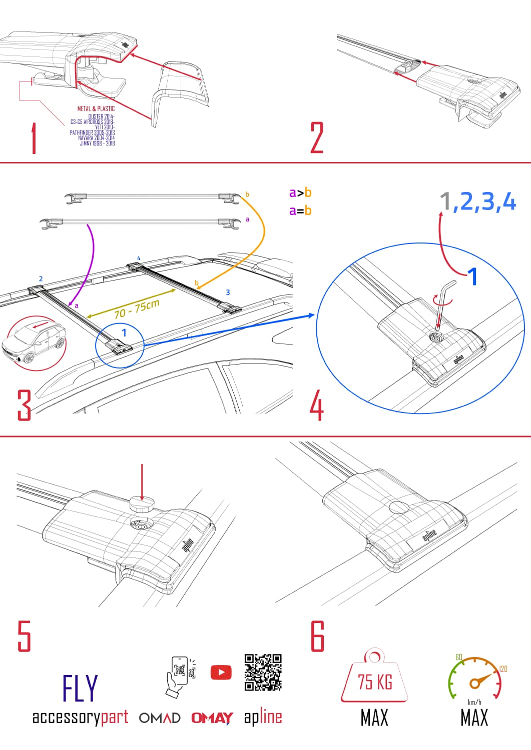 Compatible with Great Wall Haval H2 2019-2021 FLY Model Car Roof Rack Cross Bar Grey Aluminium 2 Bars