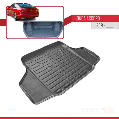 Compatible avec Honda Accord X Post-Facelift 2021-2023 Flexible Tapis de Coffre Plancher de Chargement Noir