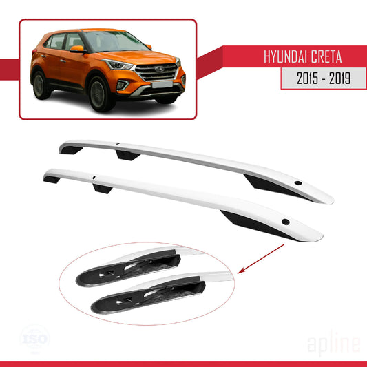 Compatible avec Hyundai Creta 2015-2019 (Empattement Court L1/H1) Rails de Toit Porte-bagages sur le Toit (Modèle Adhésif) Gris