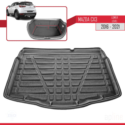 Tapis de Coffre pour Mazda CX3 2015-2023 Flexible NOIR