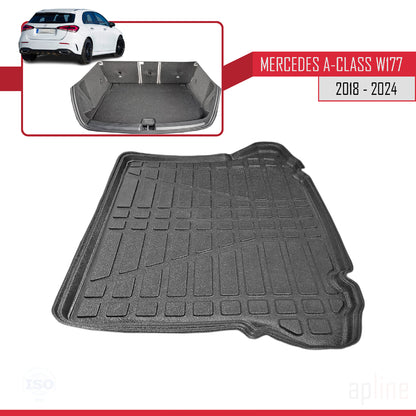 Tapis de Coffre pour Mercedes A Class (W177) Hayon 2018-2024 NOIR