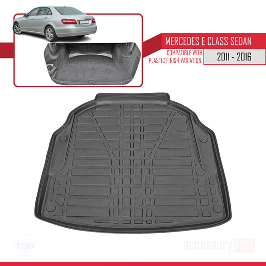 Compatible avec Mercedes Classe E 4 (W212) 2010-2015 Flexible Tapis de Coffre Plancher de Chargement Noir