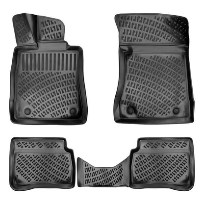 Compatible avec Mercedes S Class (W221) 2006-2013 4D Tapis en Caoutchouc NOIR