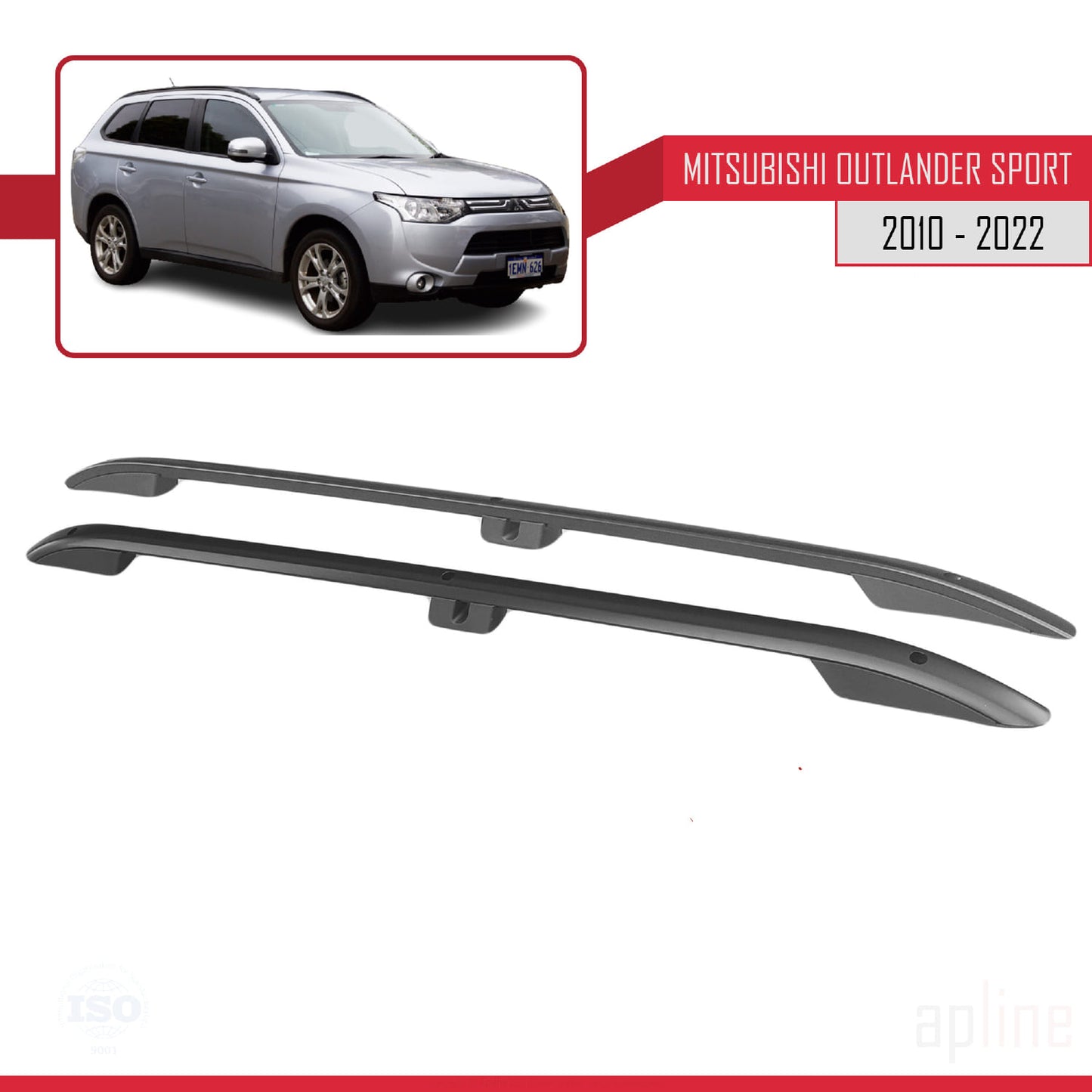 Compatible avec Mitsubishi Outlander Sport (GA) 2010-2022 (Empattement Court L1/H1) Rails de Toit Porte-bagages sur le Toit Noir