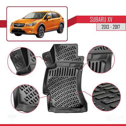 Compatible avec Subaru XV 2013-2017 4D Tapis de Voiture Noir