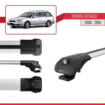 Compatible avec Subaru Outback 2 2000-2004 ACE-1 Barres de Toit Railing Porte-Bagages de Voiture Gris Aluminium 3 Barres