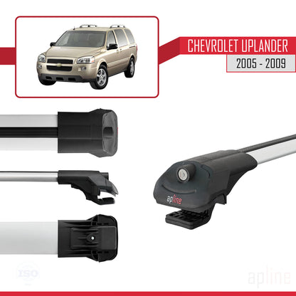 Compatible avec Chevrolet Uplander 2005-2009 ACE-1 Barres de Toit Railing Porte-Bagages de Voiture Gris Aluminium 3 Barres