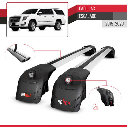 Compatible avec Cadillac Escalade 2015-2020 ACE-2 modèle Barres de Toit Railing Porte-Bagages de Voiture Gris Aluminium Barres