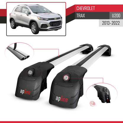 Compatible avec Chevrolet Trax (U200) 2013-2022 ACE-2 modèle Barres de Toit Railing Porte-Bagages de Voiture Gris Aluminium Barres