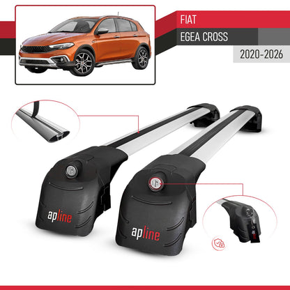 Compatible avec Fiat Egea Cross 2020-2026 ACE-2 modèle Barres de Toit Railing Porte-Bagages de Voiture Gris Aluminium Barres