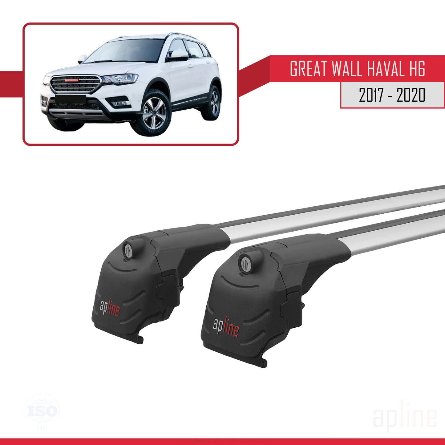 Compatible avec Great Wall Haval H6 Pre-Facelift 2017-2020 ACE-2 Barres de Toit Railing Porte-Bagages de Voiture Gris Aluminium 2 Barres
