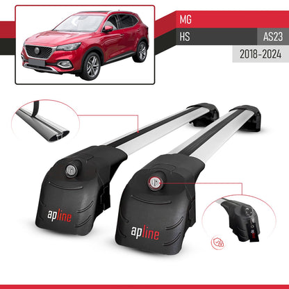 Compatible avec MG HS (AS23) 2018-2024 ACE-2 modèle Barres de Toit Railing Porte-Bagages de Voiture Gris Aluminium Barres