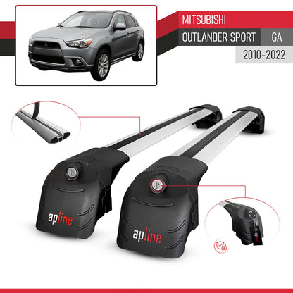 Compatible avec Mitsubishi Outlander Sport (GA) 2010-2022 ACE-2 modèle Barres de Toit Railing Porte-Bagages de Voiture Gris Aluminium Barres