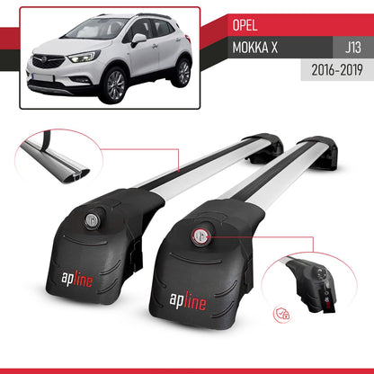 Compatible avec Opel Mokka X (J13) 2016-2019 ACE-2 modèle Barres de Toit Railing Porte-Bagages de Voiture Gris Aluminium Barres