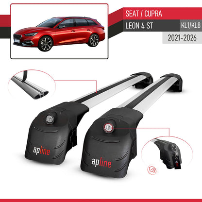 Compatible with Seat/Cupra Leon 4 ST 2021-2025 ACE-2 Car Roof Rack Cross Bar Grey Aluminium 2 Bars