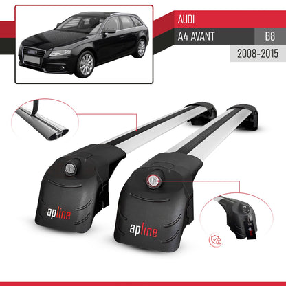 Compatible with A4 (B8) Avant 2008-2015 ACE-2 Car Roof Rack Cross Bar Grey Aluminium 2 Bars