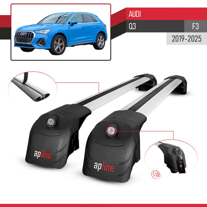 Compatible with Q3 (F3) 2019-2025 ACE-2 Car Roof Rack Cross Bar Grey Aluminium 2 Bars