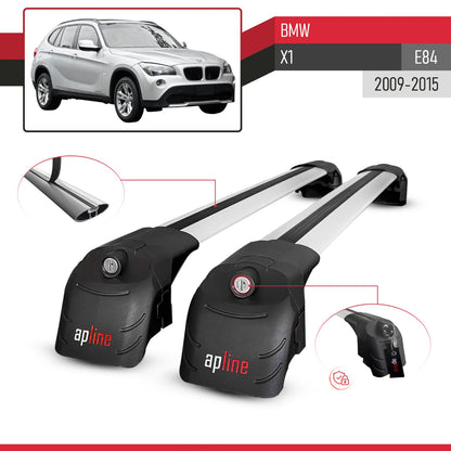Compatible with BMW X1 (E84) 2010-2015 ACE-2 Car Roof Rack Cross Bar Grey Aluminium 2 Bars