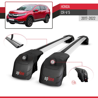 Compatible avec Honda CR-V 5 2017-2022 ACE-2 modèle Barres de Toit Railing Porte-Bagages de Voiture Gris Aluminium Barres