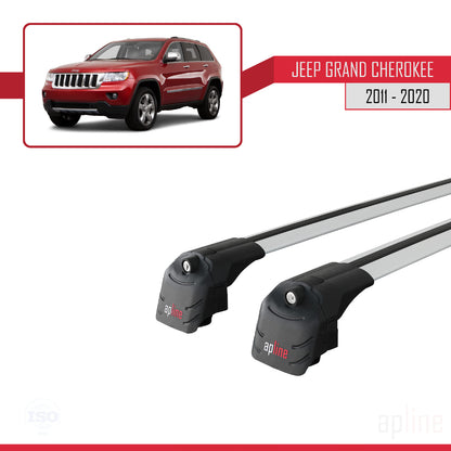 Compatible avec Jeep Grand Cherokee 4 (WK2) 2011-2020 ACE-2 Barres de Toit Railing Porte-Bagages de Voiture Gris Aluminium 2 Barres