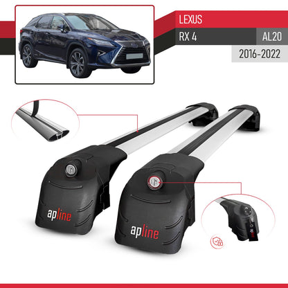 Compatible with Lexus RX 4 (AL20) 2016-2022 ACE-2 Car Roof Rack Cross Bar Grey Aluminium 2 Bars