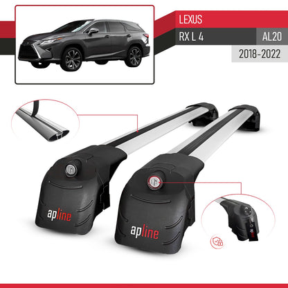 Compatible with Lexus RX 4 L (AL20) 2018-2022 ACE-2 Car Roof Rack Cross Bar Grey Aluminium 2 Bars