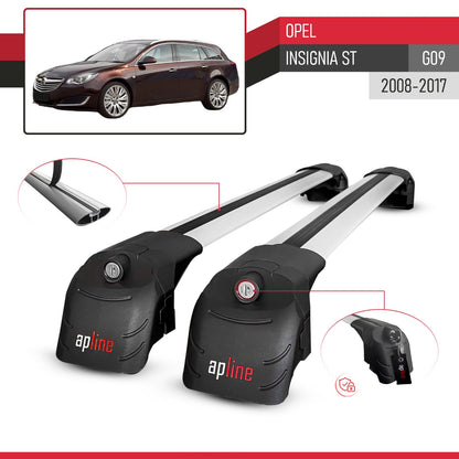 Compatible with Opel Insignia (G09) ST 2009-2017 ACE-2 Car Roof Rack Cross Bar Grey Aluminium 2 Bars
