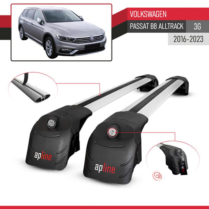 Compatible with Volkswagen Passat B8 (3G) Alltrack 2016-2023 ACE-2 Car Roof Rack Cross Bar Grey Aluminium 2 Bars