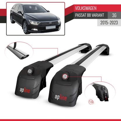 Compatible avec Volkswagen Passat B8 (3G) Variant 2015-2023 ACE-2 modèle Barres de Toit Railing Porte-Bagages de Voiture Gris Aluminium Barres