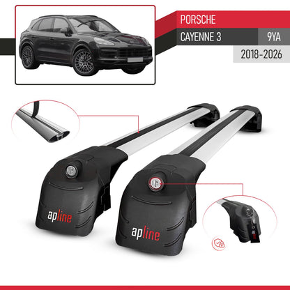 Compatible with Porsche Cayenne 3 (9YA) 2018-2025 ACE-2 Car Roof Rack Cross Bar Grey Aluminium 2 Bars