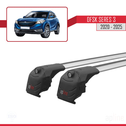 Compatible with DFSK Glory/Seres 3 2020-2025 ACE-2 Car Roof Rack Cross Bar Grey Aluminium 2 Bars
